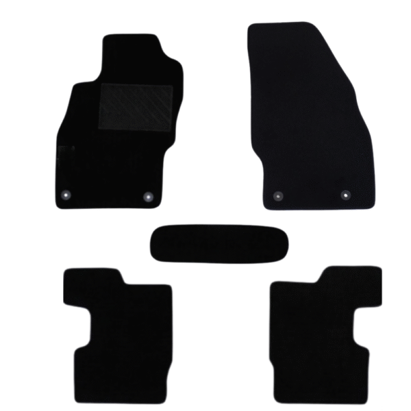 Πατάκια από μοκέτα Οικονομικής Ποιότητας μαύρα για Opel Corsa D/ Corsa E  μοντ. 2006-2019 με στρογγυλά κουμπώματα 5τμχ